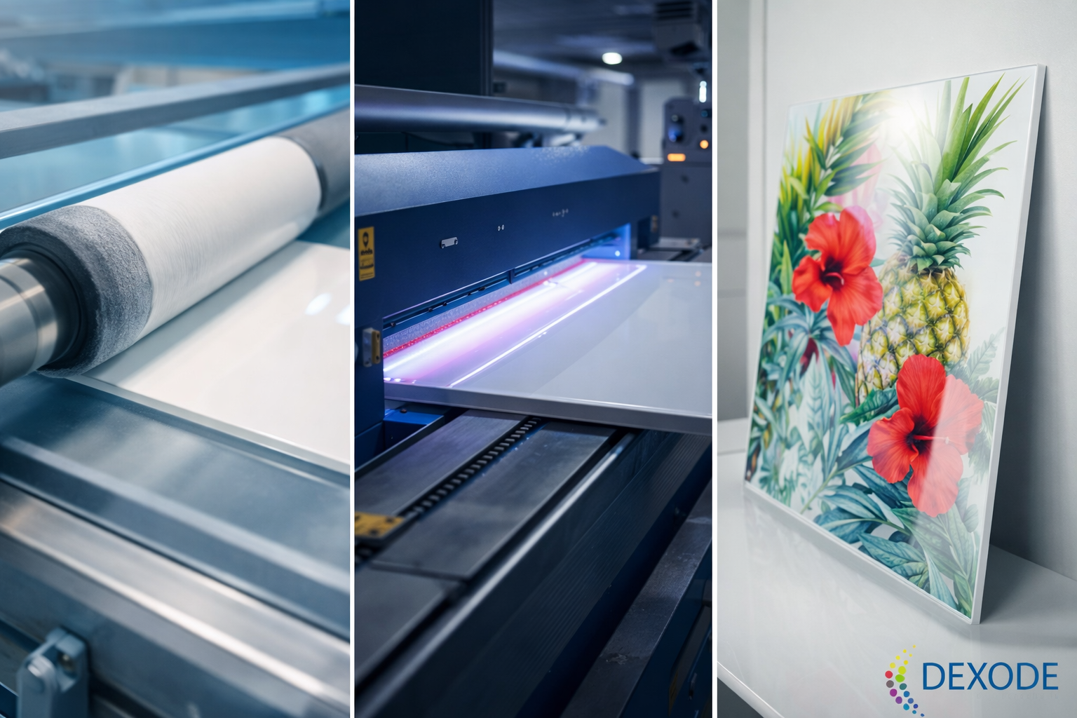 Dexode UV Kurumalı Cam Altlık Boyası – Roller Coater & UV Dijital Baskı Uygulamaları